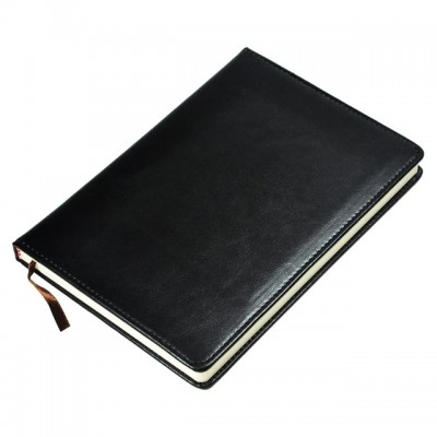 Custom Black A5 Leather Cover Travel Journal Notebook