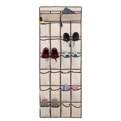 Large 24 Pocket Over The Door Hanging Shoe Organizer